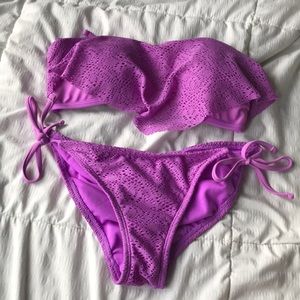 Purple bandeau bikini